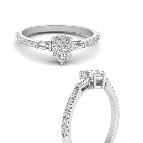Delicate Antique Pave Pear Engagement Ring