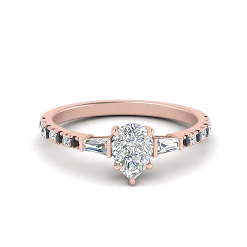 Delicate Antique Pave Pear Engagement Ring