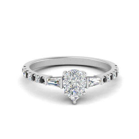Delicate Antique Pave Pear Shaped Diamond Ring