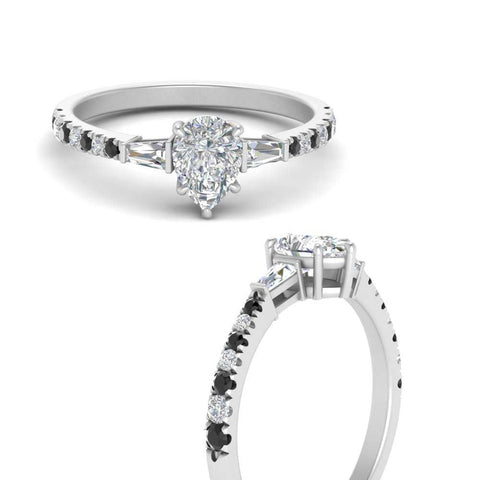 Delicate Antique Pave Pear Shaped Diamond Ring
