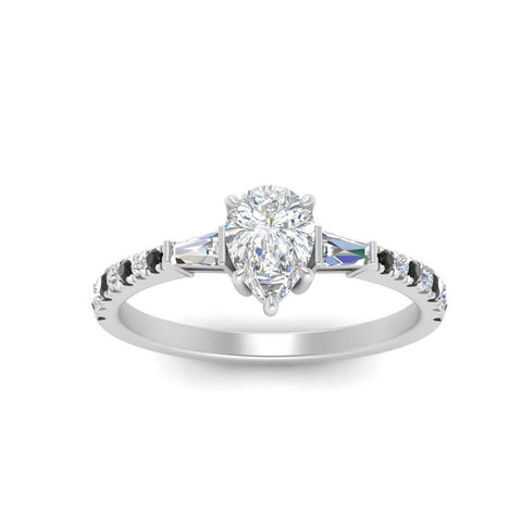 Delicate Antique Pave Pear Engagement Ring