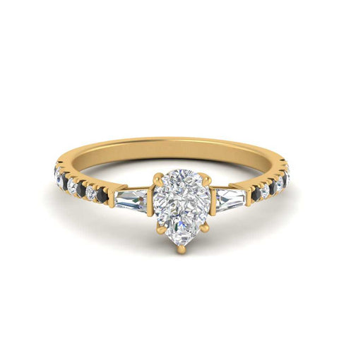 Delicate Antique Pave Pear Shaped Diamond Ring