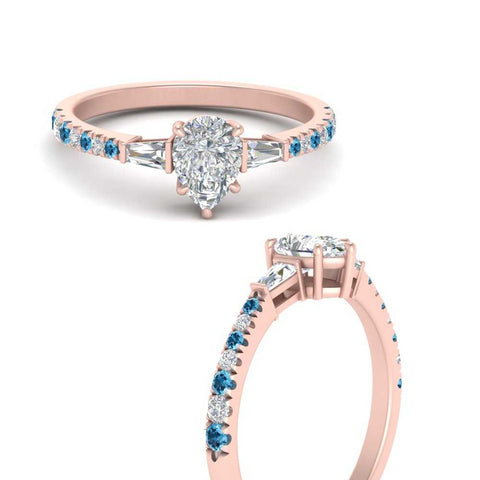 Delicate Antique Pave Pear Shaped Diamond Ring