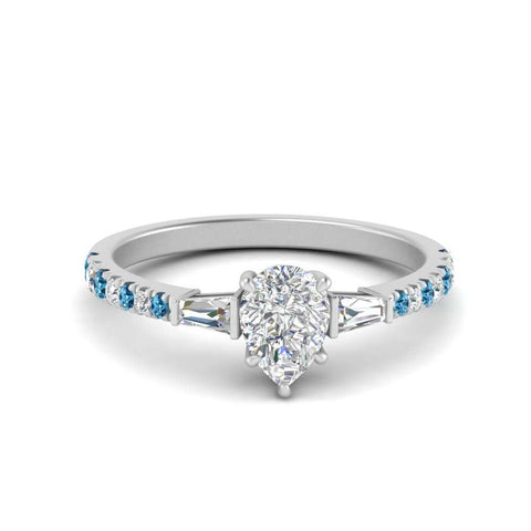 Delicate Antique Pave Pear Shaped Diamond Ring