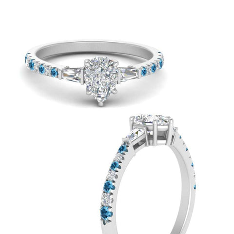 Delicate Antique Pave Pear Shaped Diamond Ring