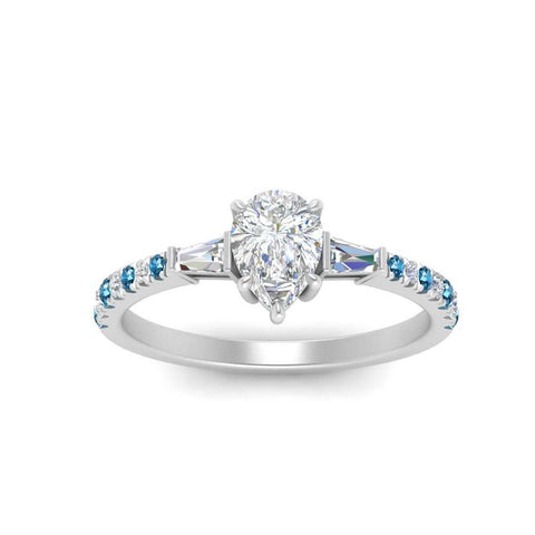 Delicate Antique Pave Pear Shaped Diamond Ring