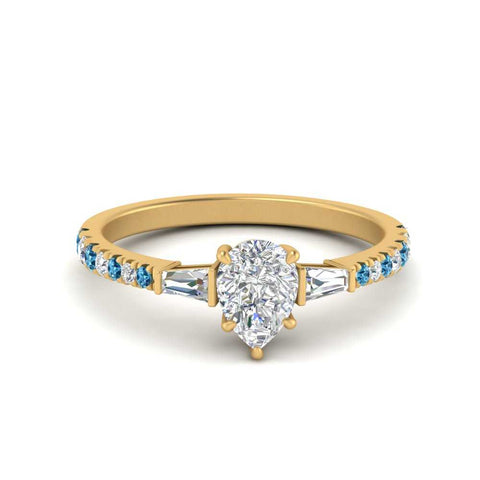 Delicate Antique Pave Pear Shaped Diamond Ring