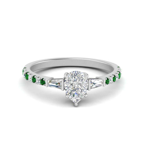 Delicate Antique Pave Pear Shaped Diamond Ring
