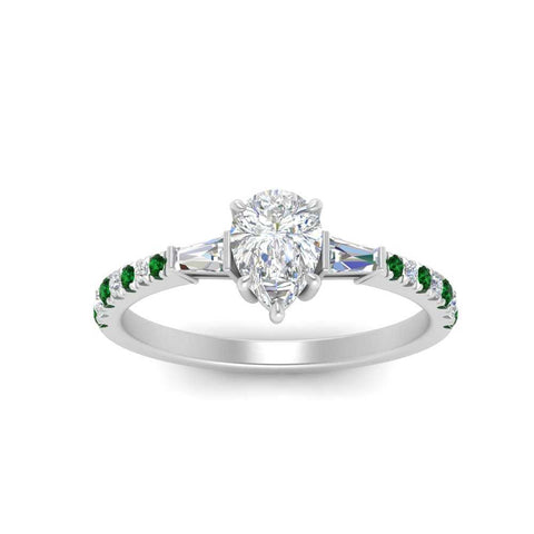 Delicate Antique Pave Pear Engagement Ring