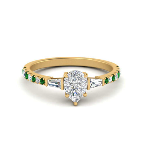 Delicate Antique Pave Pear Shaped Diamond Ring