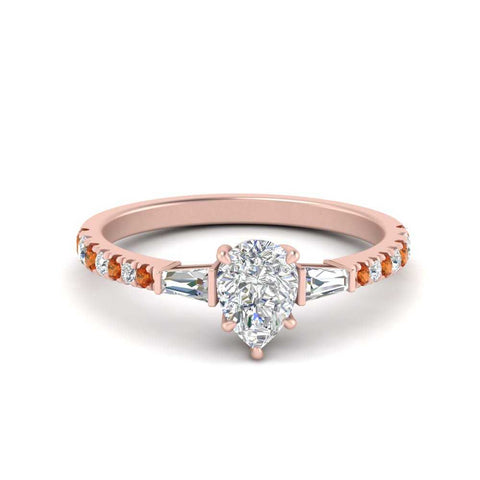 Delicate Antique Pave Pear Shaped Diamond Ring