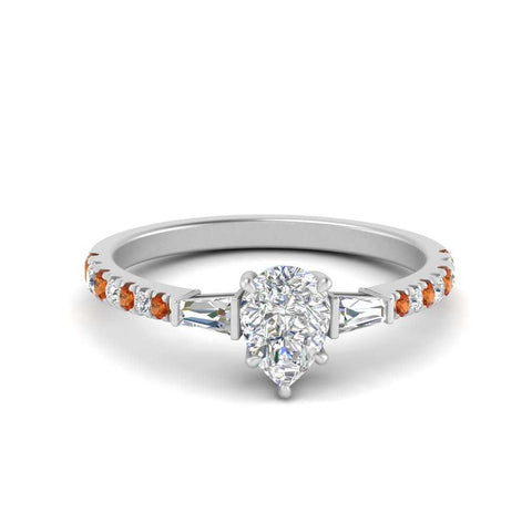 Delicate Antique Pave Pear Shaped Diamond Ring