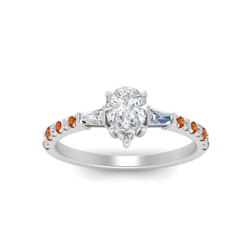 Delicate Antique Pave Pear Shaped Diamond Ring