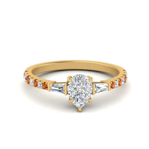 Delicate Antique Pave Pear Shaped Diamond Ring