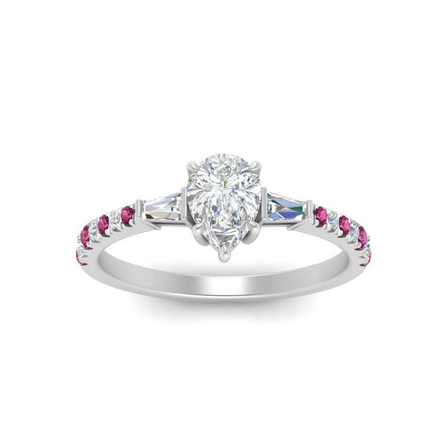 Delicate Antique Pave Pear Shaped Diamond Ring