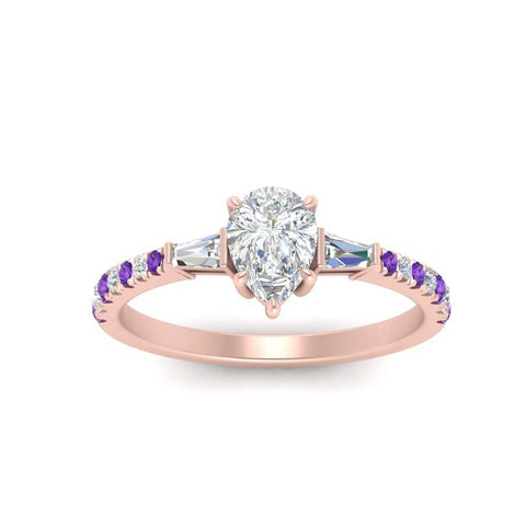 Delicate Antique Pave Pear Engagement Ring