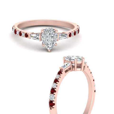 Delicate Antique Pave Pear Engagement Ring