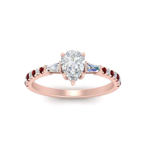 Delicate Antique Pave Pear Shaped Diamond Ring