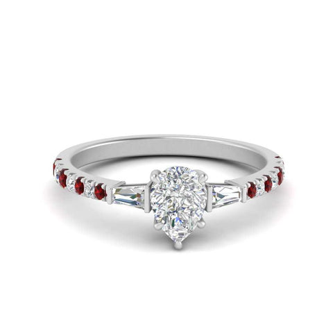 Delicate Antique Pave Pear Shaped Diamond Ring