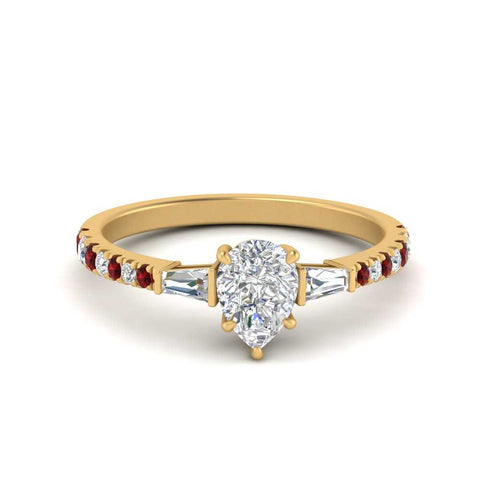 Delicate Antique Pave Pear Shaped Diamond Ring