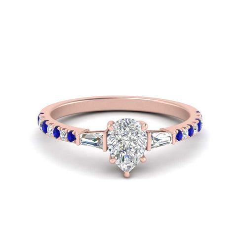 Delicate Antique Pave Pear Shaped Diamond Ring