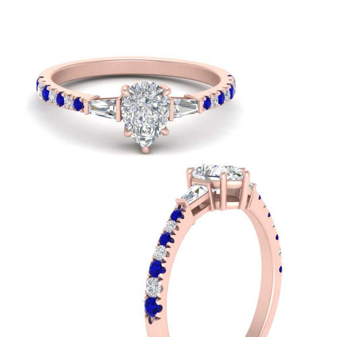 Delicate Antique Pave Pear Shaped Diamond Ring