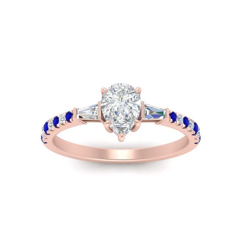 Delicate Antique Pave Pear Shaped Diamond Ring
