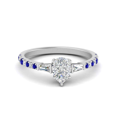 Delicate Antique Pave Pear Shaped Diamond Ring