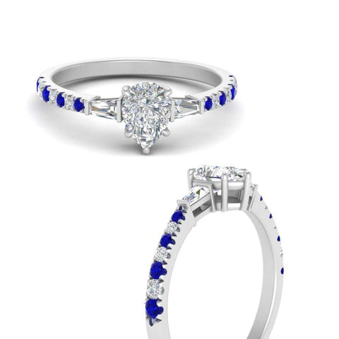 Delicate Antique Pave Pear Engagement Ring