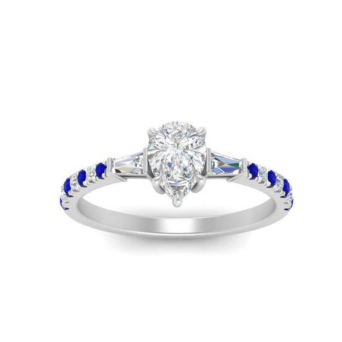 Delicate Antique Pave Pear Engagement Ring