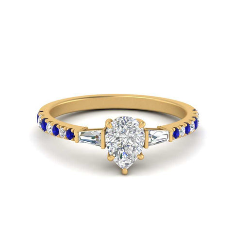 Delicate Antique Pave Pear Shaped Diamond Ring