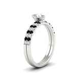 Load image into Gallery viewer, pear-shaped-french-pave-black-diamond-wedding-ring-set-in-white-gold-FD11408PEGBLACKANGLE2-NL-WG?v=1763104296
