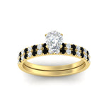 Load image into Gallery viewer, pear-shaped-french-pave-black-diamond-wedding-ring-set-in-yellow-gold-FD11408PEGBLACKANGLE5-NL-YG?v=1763104296