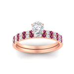 Load image into Gallery viewer, pear-shaped-french-pave-pink-sapphire-wedding-ring-set-in-rose-gold-FD11408PEGSADRPIANGLE5-NL-RG_4bc2b178-5f22-437d-aa23-65bb6d611846?v=1763104448
