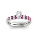 Load image into Gallery viewer, pear-shaped-french-pave-pink-sapphire-wedding-ring-set-in-white-gold-FD11408PEGSADRPIANGLE5-NL-WG?v=1763104296