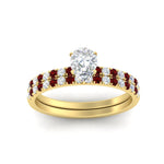 Load image into Gallery viewer, pear-shaped-french-pave-ruby-wedding-ring-set-in-yellow-gold-FD11408PEGRUDRANGLE5-NL-YG?v=1763104297