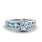 Load image into Gallery viewer, pear-shaped-graduated-channel-diamond-wedding-set-with-blue-topaz-in-FD122866PEGICBLTO-NL-WG
