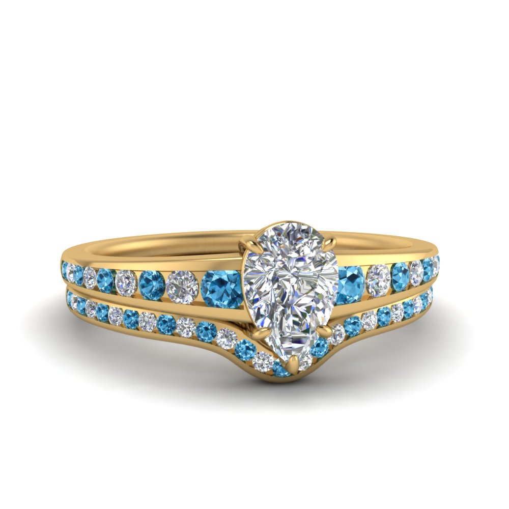 pear-shaped-graduated-channel-diamond-wedding-set-with-blue-topaz-in-FD122866PEGICBLTO-NL-YG