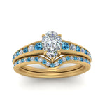 Load image into Gallery viewer, pear-shaped-graduated-channel-diamond-wedding-set-with-blue-topaz-in-FD122866PEGICBLTO-NL-YG
