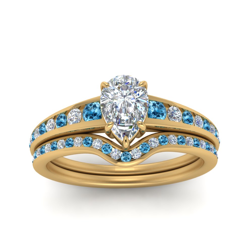pear-shaped-graduated-channel-diamond-wedding-set-with-blue-topaz-in-FD122866PEGICBLTO-NL-YG