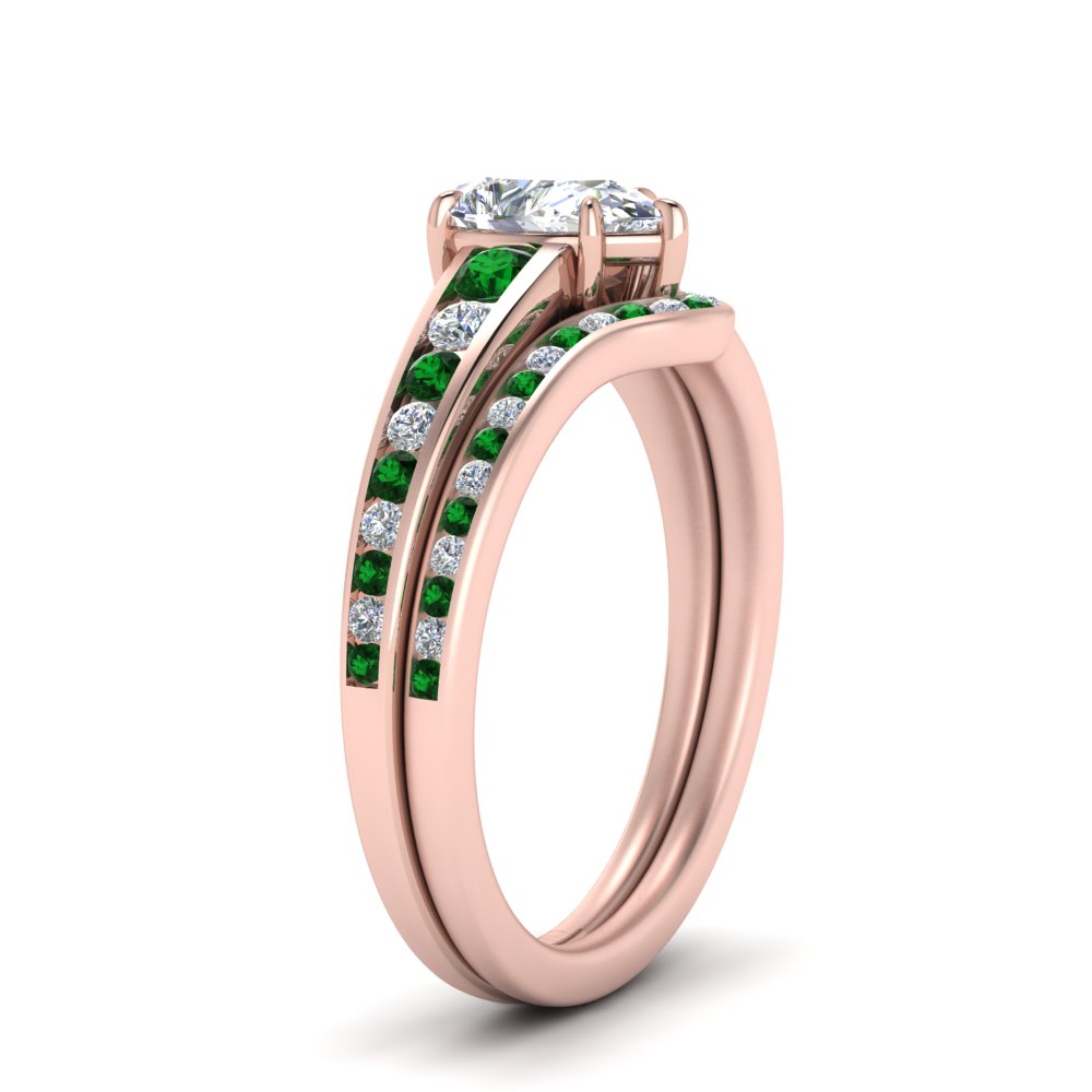 pear-shaped-graduated-channel-diamond-wedding-set-with-emerald-in-FD122866PEGEMGR-NL-RG
