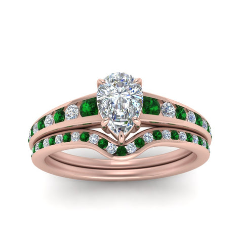 pear-shaped-graduated-channel-diamond-wedding-set-with-emerald-in-FD122866PEGEMGR-NL-RG
