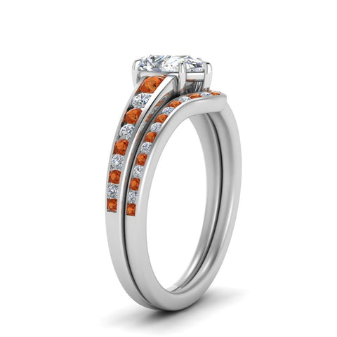 pear-shaped-graduated-channel-diamond-wedding-set-with-orange-sapphire-in-FD122866PEGSAOR-NL-WG