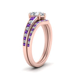 Load image into Gallery viewer, pear-shaped-graduated-channel-diamond-wedding-set-with-purple-topaz-in-FD122866PEGVITO-NL-RG
