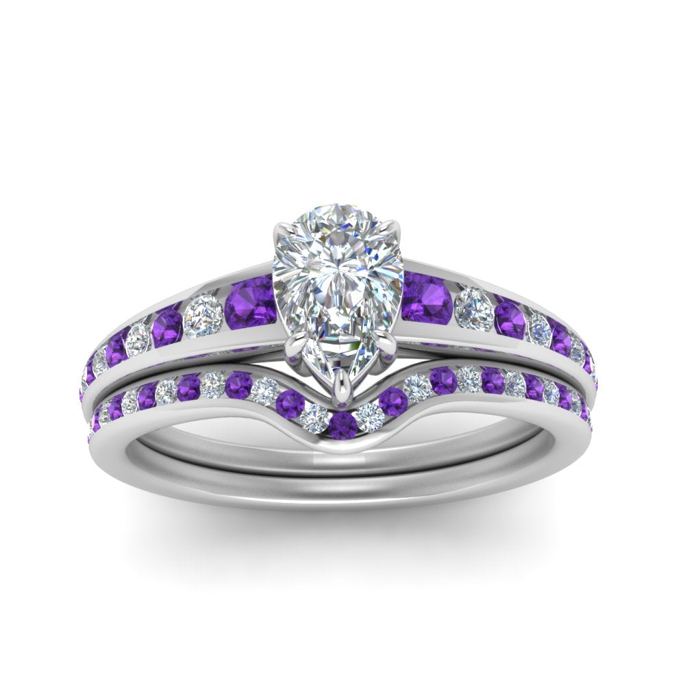 pear-shaped-graduated-channel-diamond-wedding-set-with-purple-topaz-in-FD122866PEGVITO-NL-WG
