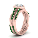 Load image into Gallery viewer, pear-shaped-halo-emerald-infinity-bridal-set-in-rose-gold-FD9212PEGEMGR-NL-RG-B2.jpg
