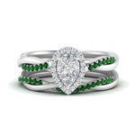 Load image into Gallery viewer, pear-shaped-halo-emerald-infinity-bridal-set-in-white-gold-FD9212PEGEMGR-NL-WG-B2.jpg
