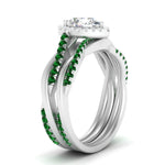 Load image into Gallery viewer, pear-shaped-halo-emerald-infinity-bridal-set-in-white-gold-FD9212PEGEMGR-NL-WG-B2.jpg
