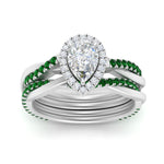 Load image into Gallery viewer, pear-shaped-halo-emerald-infinity-bridal-set-in-white-gold-FD9212PEGEMGR-NL-WG-B2.jpg
