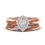 Load image into Gallery viewer, pear-shaped-halo-orange-sapphire-infinity-bridal-set-in-rose-gold-FD9212PEGSAOR-NL-RG-B2.jpg
